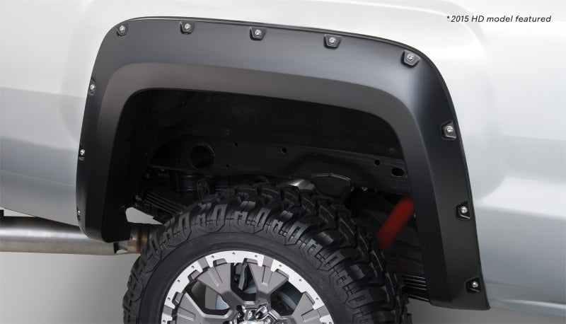 Bushwacker 14-18 GMC Sierra 1500 Pocket Style Flares 2pc 69.3/78.8/97.8in Bed - Black Bushwacker
