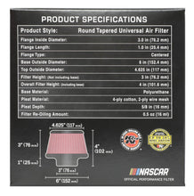 Load image into Gallery viewer, K&amp;N Universal Round Clamp-On Air Filter 3in Flange ID x 6in Base OD x 4.625in Top OD x 3in Height K&amp;N Engineering