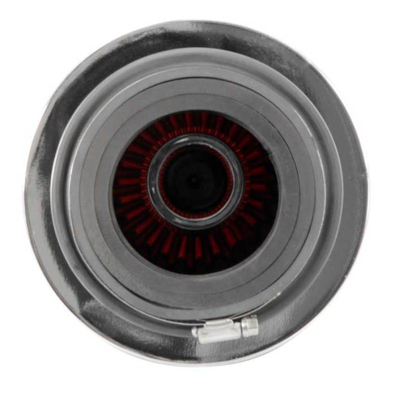 K&N Universal Air Filter Chrome Round Tapered Red - 4in Flange ID x 1.125in Flange Length x 9.5in H K&N Engineering