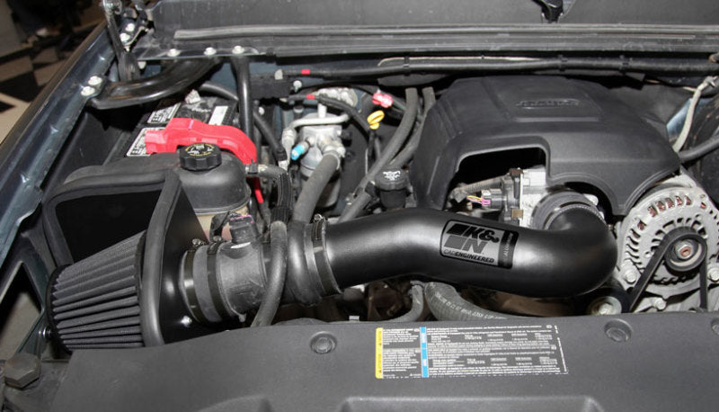 K&N 07-08 Chevy Silverado 1500 4.8L/5.3L V8 / 07-08 GMC Yukon 4.8L/5.3L V8 Black Perf Intake Kit K&N Engineering