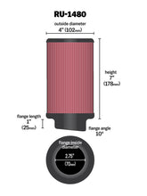 Load image into Gallery viewer, K&amp;N Filter Universal Rubber Filter 10 Degree Flange Angle 4in OD x 2.75in Flange ID x 7in H K&amp;N Engineering