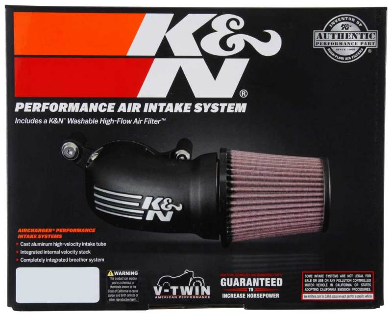 K&N 01-17 Harley Davidson Softail / Dyna FI Performance Air Intake System Silver K&N Engineering