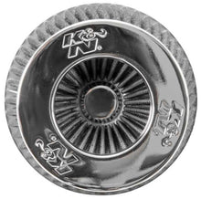 Load image into Gallery viewer, K&amp;N Universal Filter Chrome Round Tapered White - 4in Flange ID x 1.125in Flange Length x 5.5in H K&amp;N Engineering