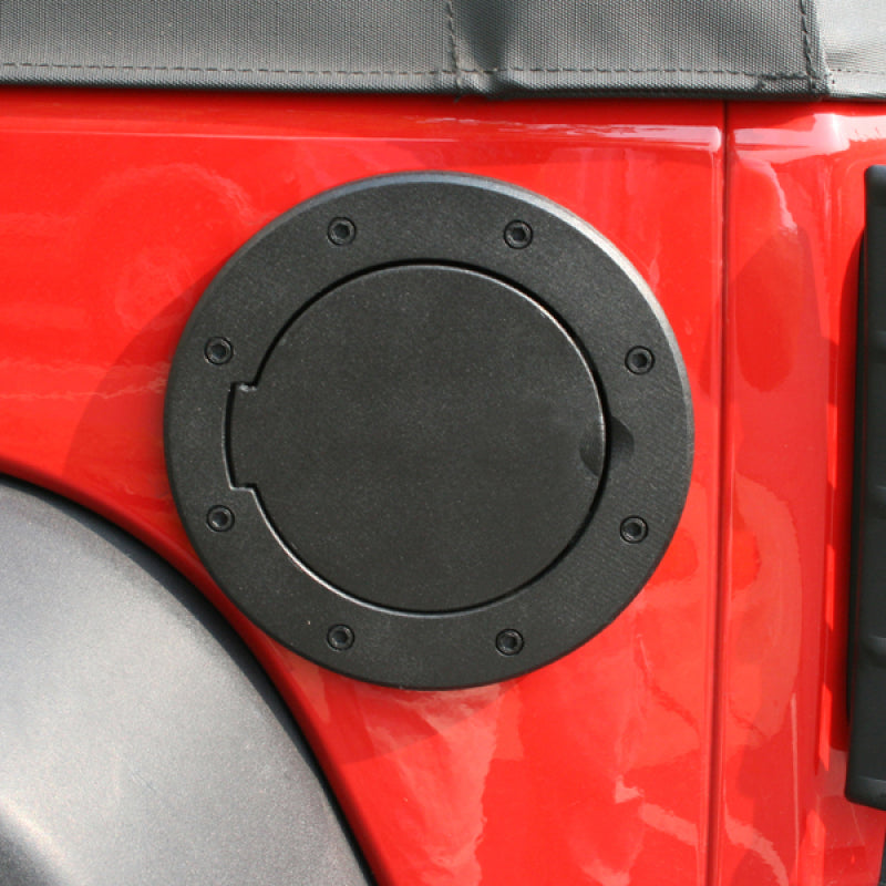 Rugged Ridge Non-Locking Gas Cap Door Black 07-18 Jeep Wrangler Rugged Ridge