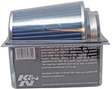Load image into Gallery viewer, K&amp;N Universal Air Filter Chrome Round Tapered Blue - 4in Flange ID x 1.125in Flange Length x 5.5in H K&amp;N Engineering