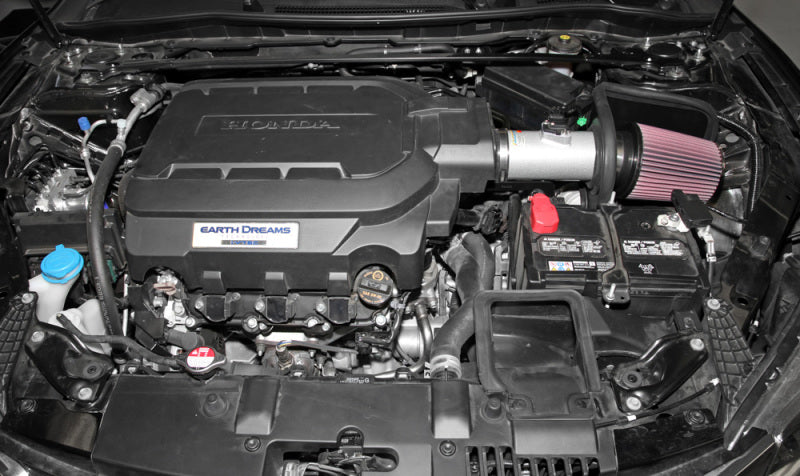 K&N 13-14 Honda Accord 3.5L V6 69 Series Typhoon Air Intake System - Silver Cold Air Intake Kit K&N Engineering