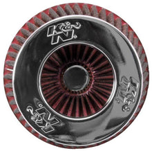 Load image into Gallery viewer, K&amp;N Universal Air Filter Chrome Round Tapered Red - 4in Flange ID x 1.125in Flange Length x 5.5in H K&amp;N Engineering