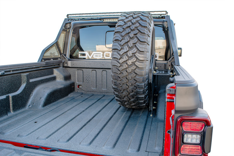 DV8 Offroad 2019+ Jeep Gladiator Universal Stand Up In-Bed Tire Carrier DV8 Offroad