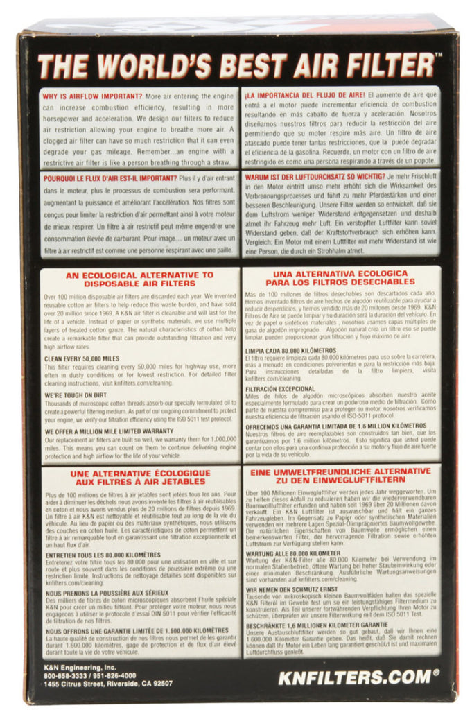 K&N 2014 Can-Am Spyder RT 1330cc DryFlow Air Filter K&N Engineering