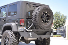 Load image into Gallery viewer, DV8 Offroad 07-18 Jeep Wrangler JK Rear Aluminum Bumper w/ Tire Carrier - Black DV8 Offroad