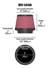 Load image into Gallery viewer, K&amp;N Universal Clamp-On Air Filter 6in FLG / 7-1/2in B / 5in T / 6in H K&amp;N Engineering
