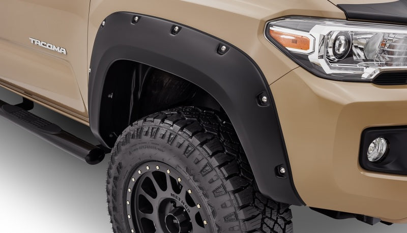 Bushwacker 16-18 Toyota Tacoma Pocket Style Flares 2pc 60.5/73.7in Bed - Black Bushwacker