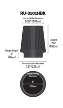 Load image into Gallery viewer, K&amp;N Universal Rubber Filter Round Tapered 6in Flange ID x 7.5in Base OD x 5.25in Top OD x 8in Height K&amp;N Engineering