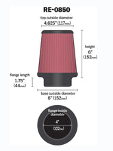 Load image into Gallery viewer, K&amp;N Universal Air Filter (4in. Flange / 6in. Base OD / 4-5/8in. Top OD / 6in. Height) K&amp;N Engineering