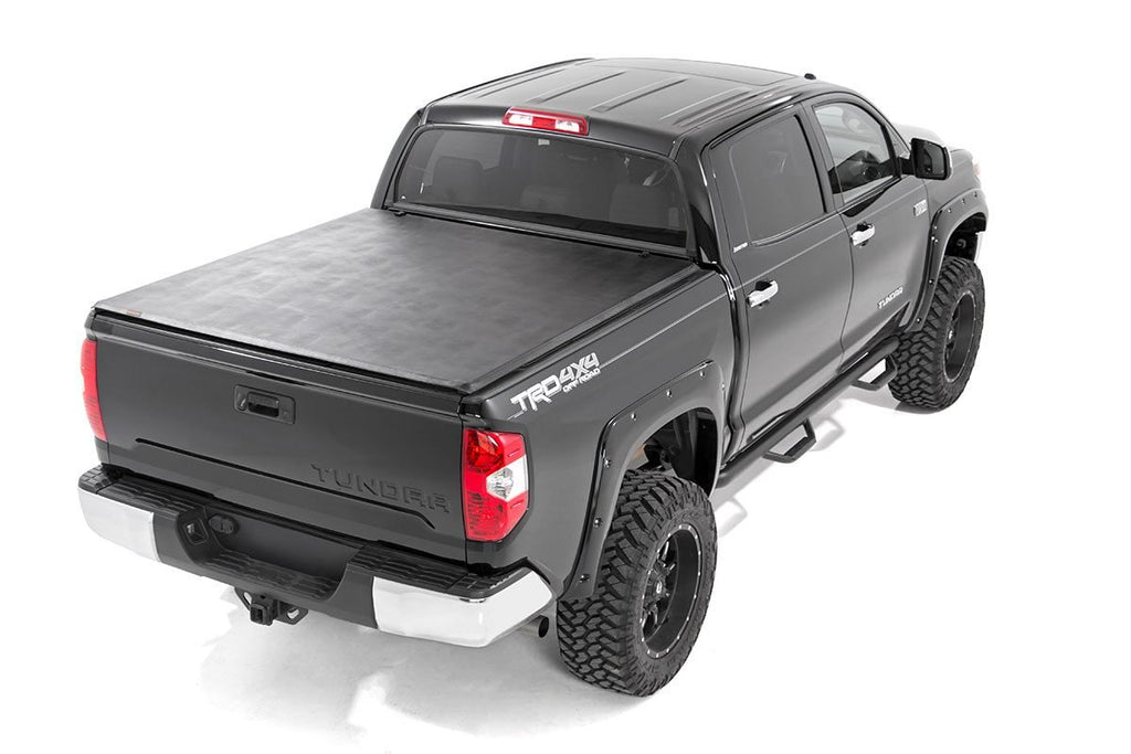 Soft Tri-Fold Bed Cover | 5'7" Bed | No OE Rail | Toyota Tundra (07-23) Rough Country
