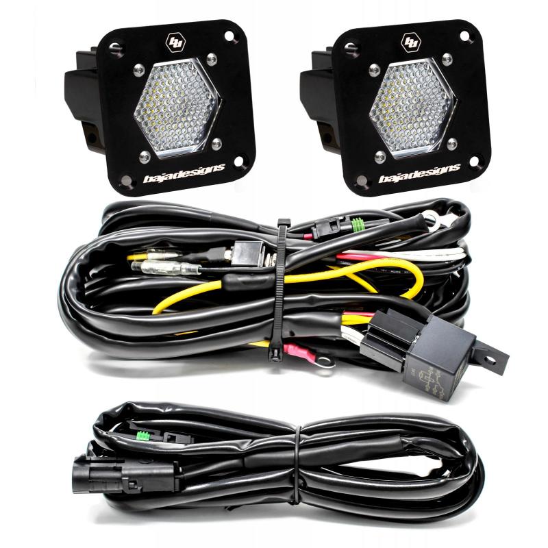 Baja Designs S1 Work/Scene LED Light Backup Kit w/ Mounting Bracket Pair Baja Designs