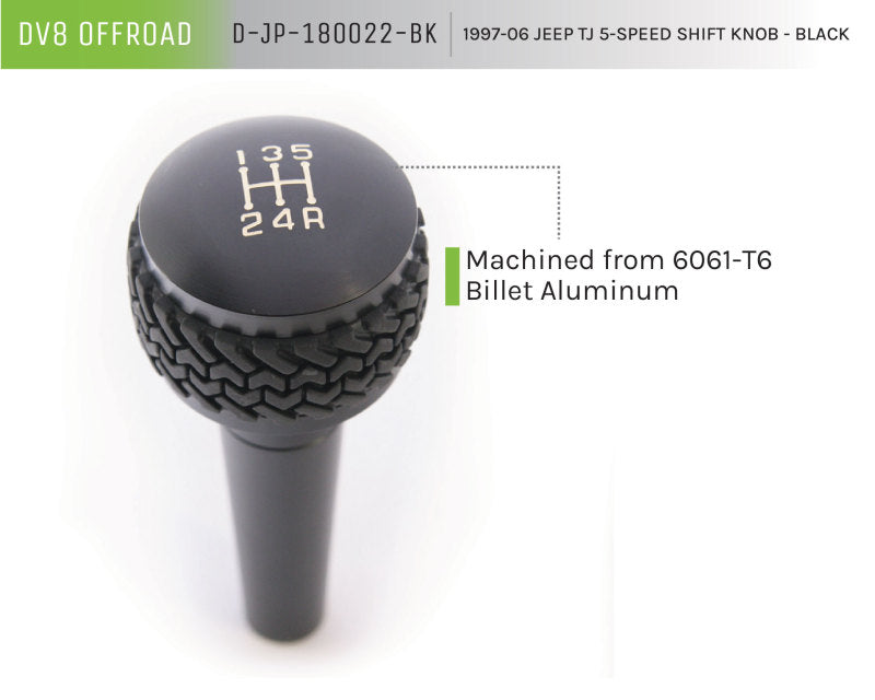 DV8 Offroad 1997-06 Jeep TJ 5-Speed Shift Knob And Lever Black DV8 Offroad