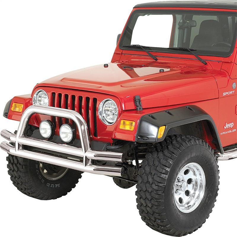 Rugged Ridge 3-In Double Tube Front Bumper SS 76-06 Models Rugged Ridge