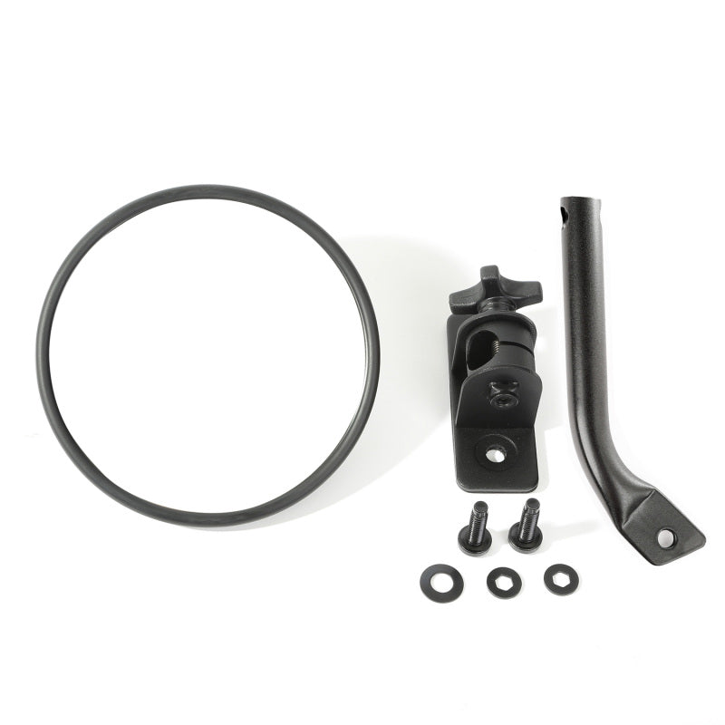 Rugged Ridge 97-18 Jeep Wrangler Textured Black Round Stubby Trail Mirror Rugged Ridge