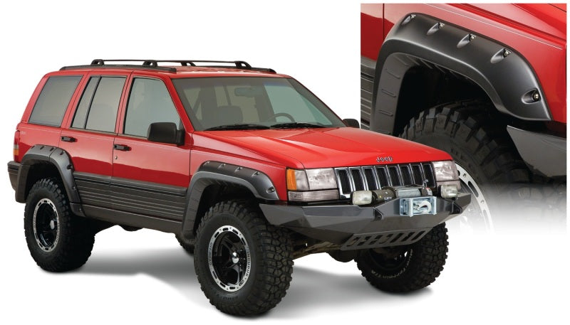 Bushwacker 93-98 Jeep Grand Cherokee Cutout Style Flares 4pc - Black Bushwacker