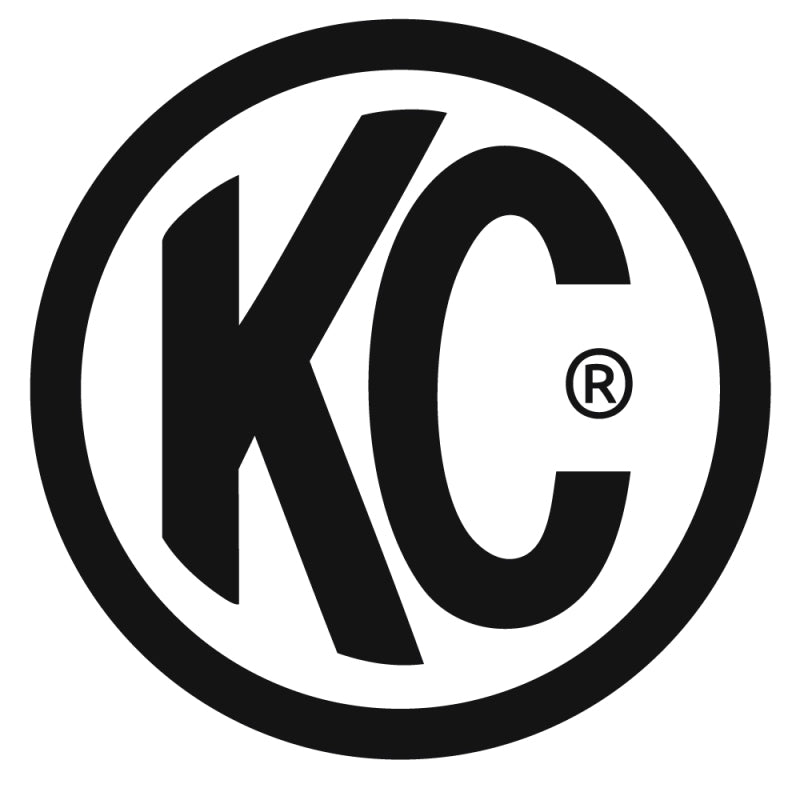 KC HiLiTES 6in. Round ABS Stone Guard for Apollo Lights (Single) - Black w/White KC Logo KC HiLiTES