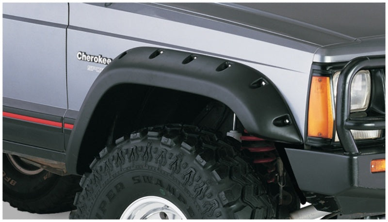 Bushwacker 84-01 Jeep Cherokee Cutout Style Flares 4pc Fits 4-Door Sport Utility Only - Black Bushwacker