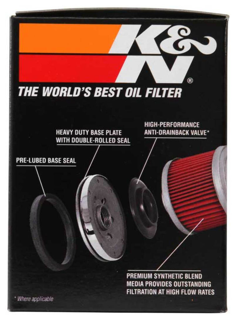 K&N Harley Davidson / Buell 3in OD x 4.063in H Chrome Oil Filter K&N Engineering