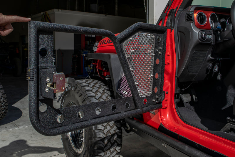 DV8 Offroad Jeep 18+ Wrangler JL / 20+ Gladiator JT Front Rock Doors w/ Perforated Aluminum Mesh DV8 Offroad