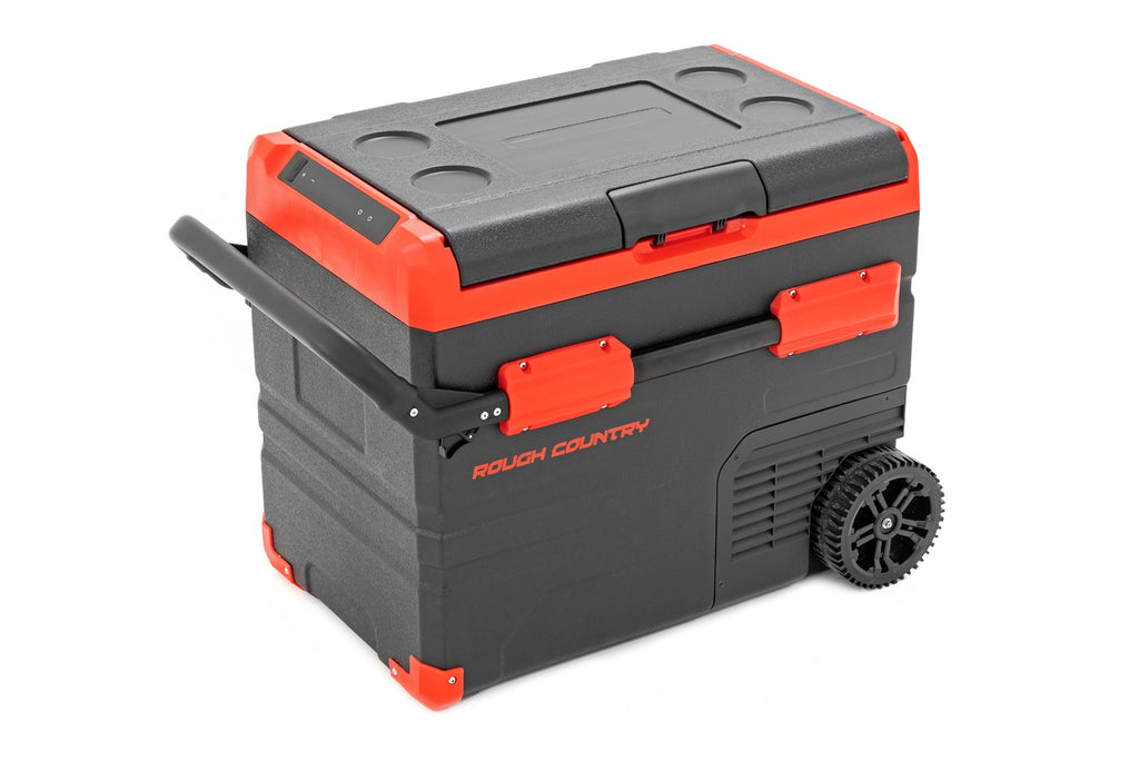 50L Portable Refrigerator/Freezer w/Solar Panel | Rechargeable | 12 Volt/AC 110 Rough Country