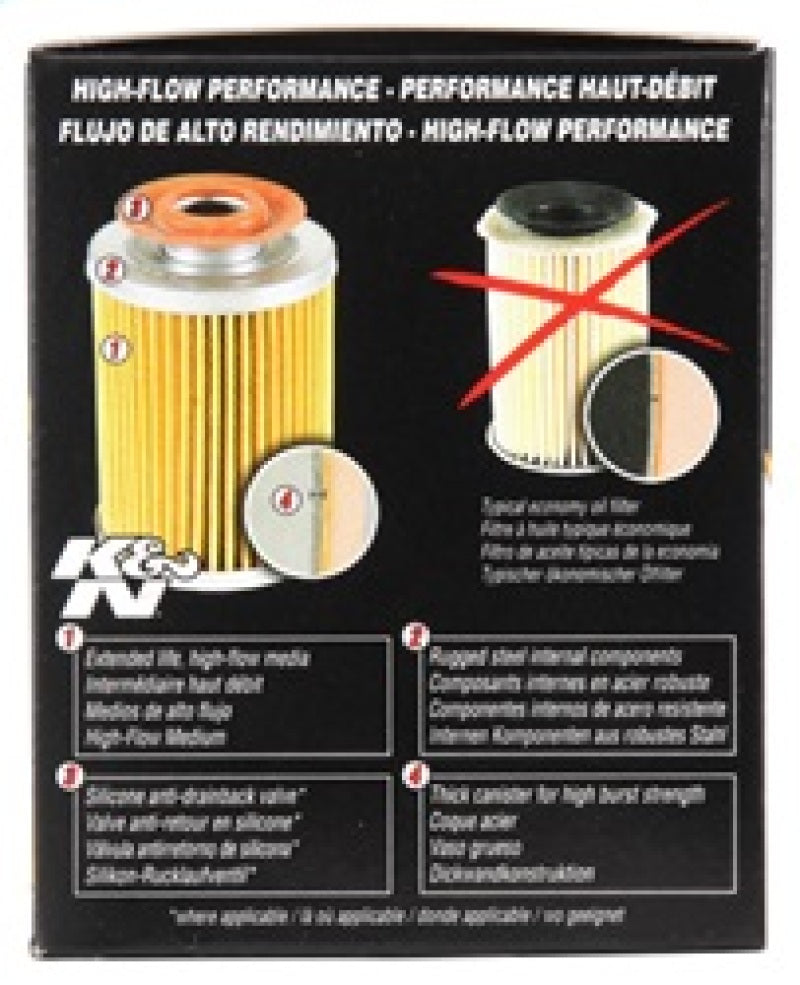 K&N 3.74inch / 2.98 OD Performance Gold Oil Filter K&N Engineering