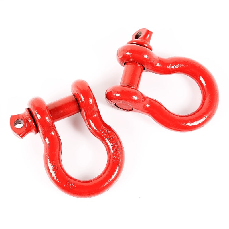 Rugged Ridge Red 7/8in D-Shackles Rugged Ridge