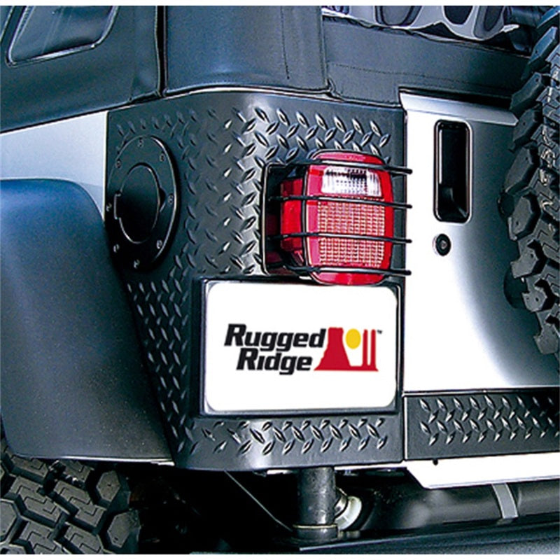 Rugged Ridge 76-06 Jeep CJ / Jeep Wrangler Black Euro Tail Light Guards Rugged Ridge