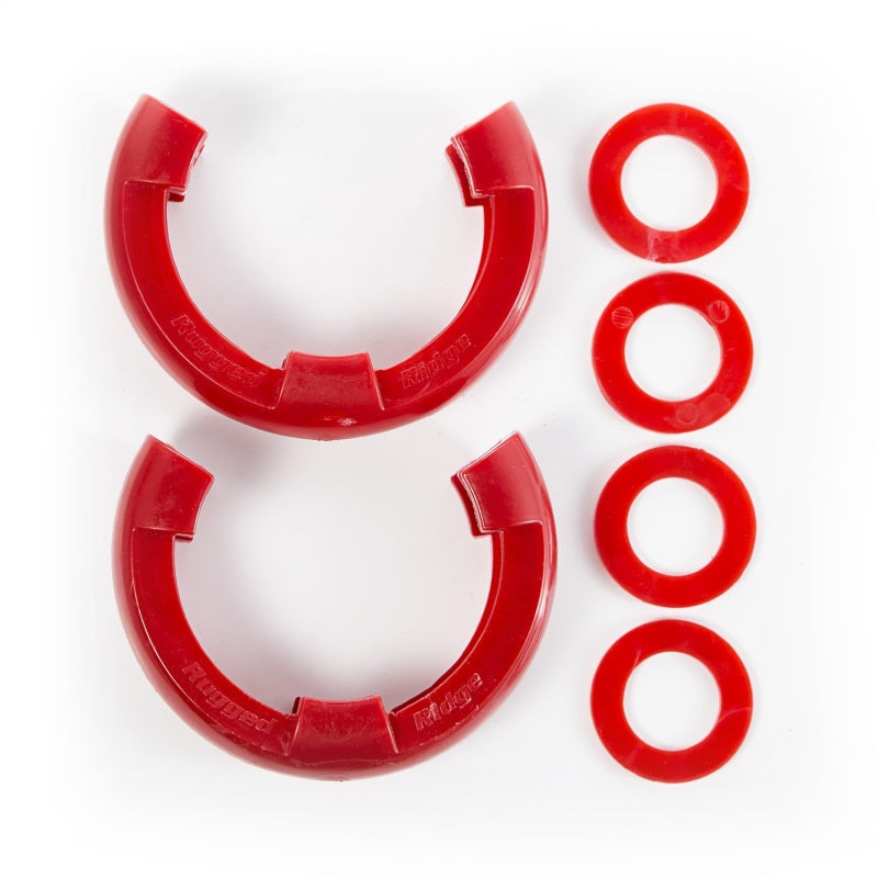 Rugged Ridge Red 3/4in D-Ring Isolator Kit Rugged Ridge