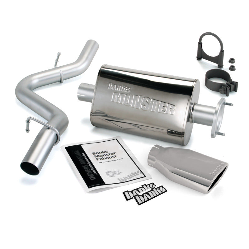Banks Power 04-06 Jeep 4.0L Wrangler Unlimited Monster Exhaust Sys - SS Single Exhaust w/ Chrome Tip Banks Power