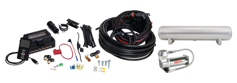 Air Lift Performance 3P (3/8 Air Line 4 Gal 5-Port  Raw Aluminum Tank VIAIR 444C Comp) Air Lift
