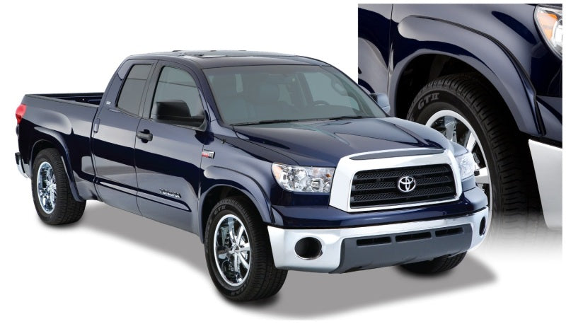 Bushwacker 07-13 Toyota Tundra Fleetside OE Style Flares 4pc w/ Factory Mudflap - Black Bushwacker