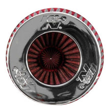 Load image into Gallery viewer, K&amp;N Universal Air Filter Chrome Round Tapered Red - 4in Flange ID x 1.125in Flange Length x 9.5in H K&amp;N Engineering