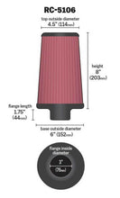 Load image into Gallery viewer, K&amp;N Universal ChromeRound Tapered Air Filter 3in Flange ID / 6in Base OD / 4.5in Top OD / 8in Height K&amp;N Engineering