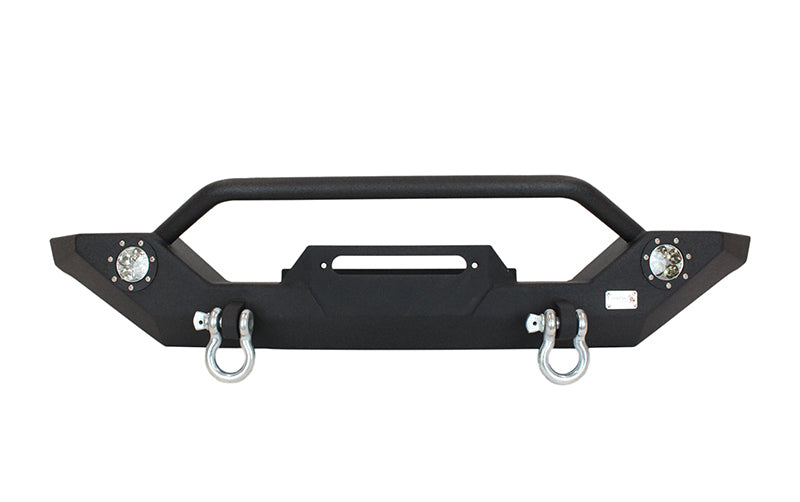 Fishbone Offroad 87-06 Jeep TJ/YJ Wrangler TJ/YJ Steel Front Bumper W/LEDs - Blk Textured Powercoat Fishbone Offroad