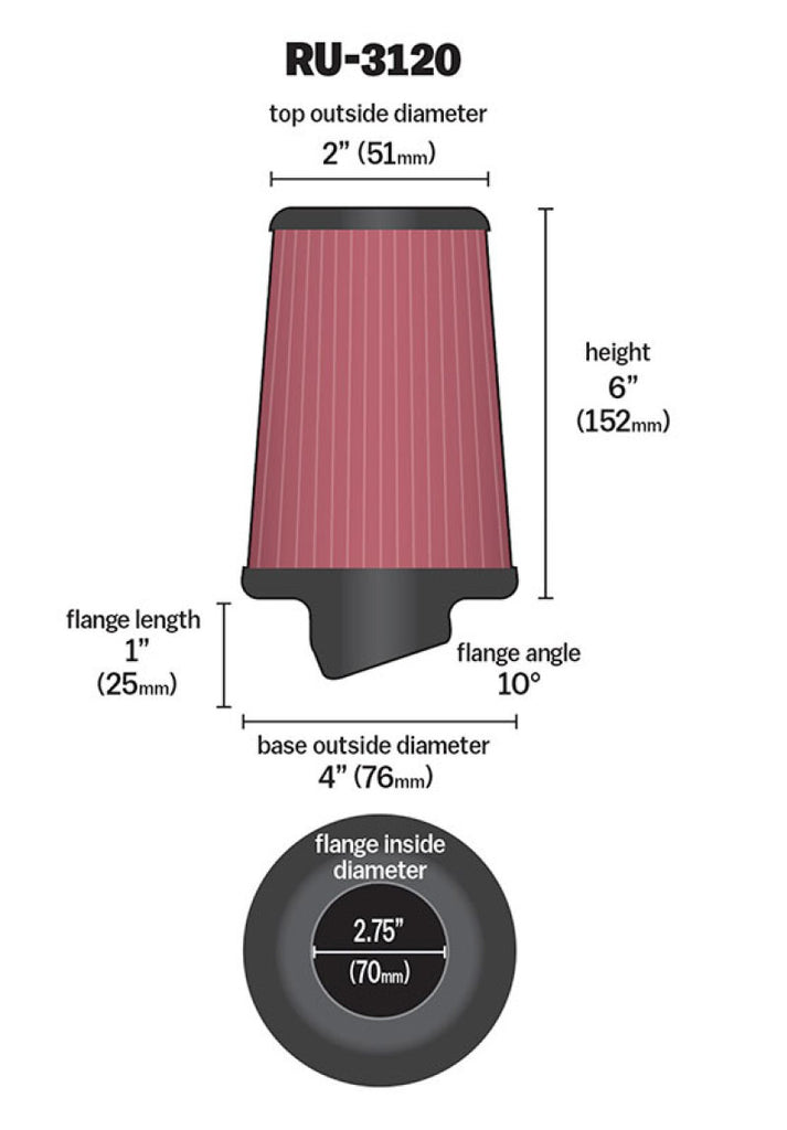 K&N Universal Rubber Filter K&N Engineering