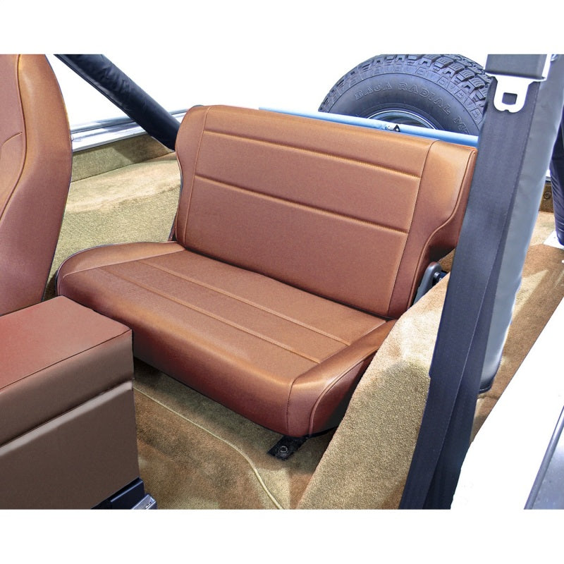 Rugged Ridge Fold & Tumble Rear Seat Tan 76-95 Jeep CJ / Jeep Wrangler Rugged Ridge