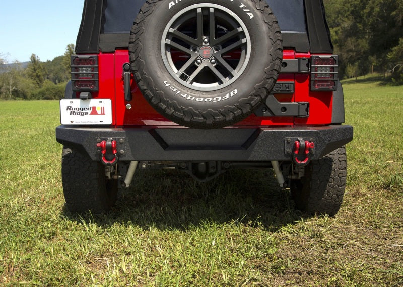 Rugged Ridge Spartan Rear Bumper Full Width 07-18 Jeep Wrangler JK Rugged Ridge