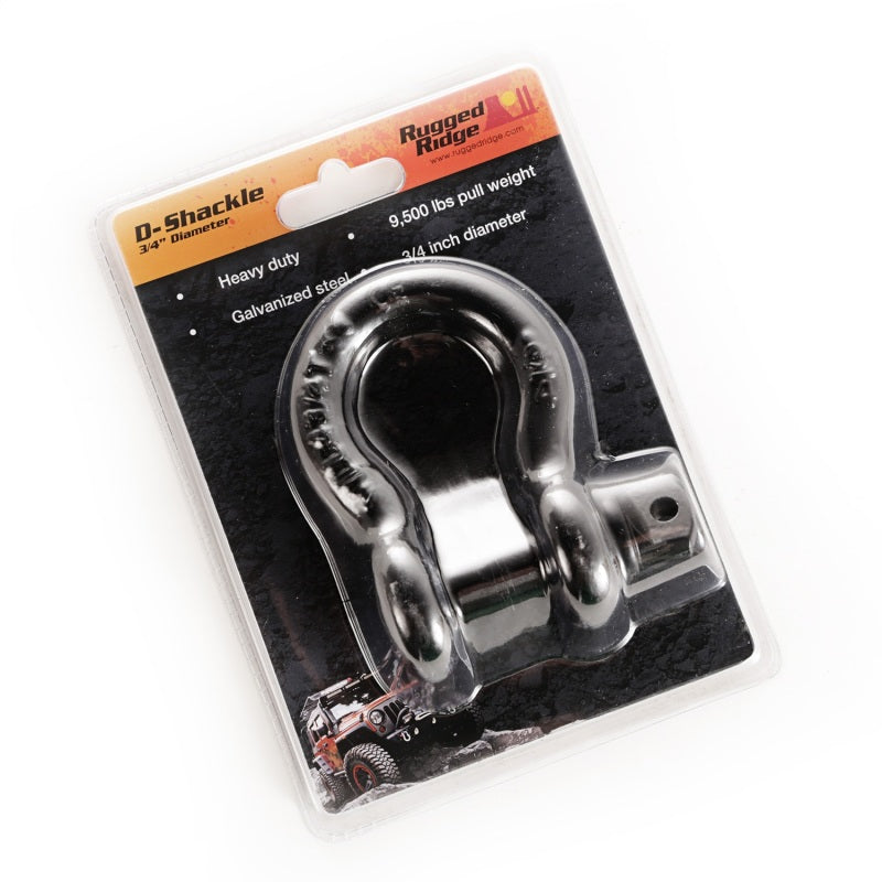 Rugged Ridge Black 9500lb 3/4in D-Ring Rugged Ridge