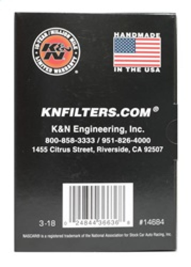 K&N Universal Round Clamp-On Air Filter 3in Flange ID x 6in Base OD x 4.625in Top OD x 3in Height K&N Engineering