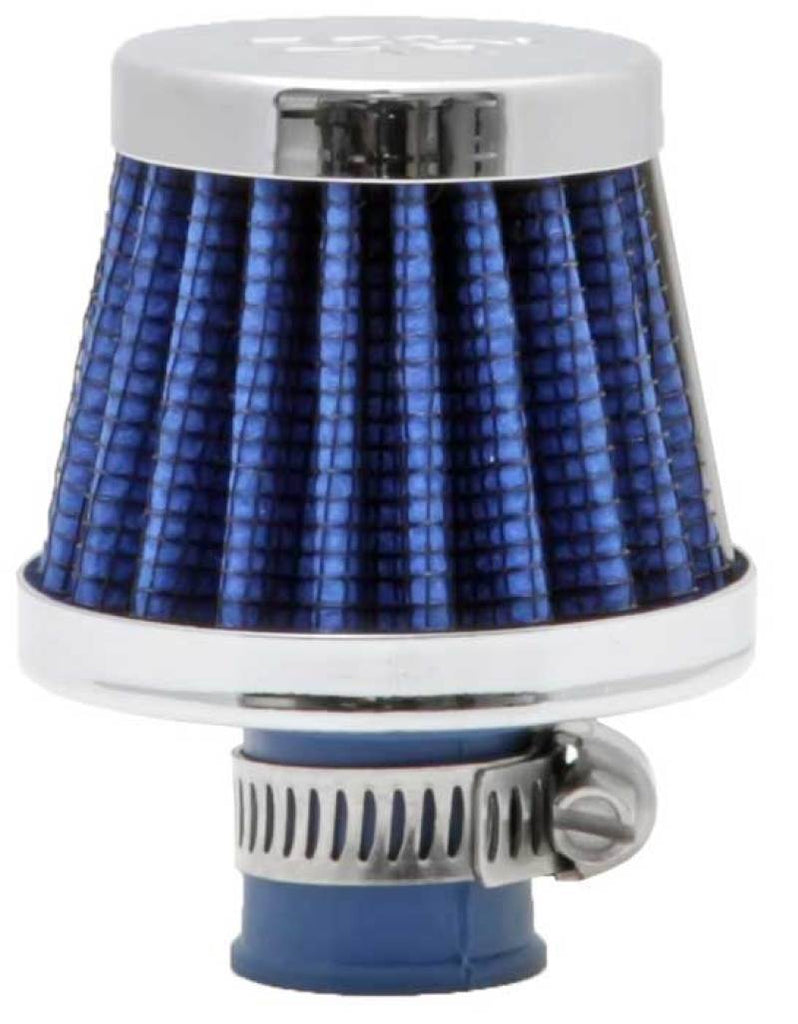 K&N 2in Base OD x .375in Flange ID x 1.75in H Rubber Base Crankcase Vent Filter - Blue K&N Engineering