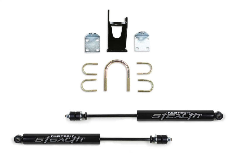 Fabtech 05-21 Ford F250/350 4WD Dual Stealth Steering Stabilizer Kit - Opposing Style Fabtech