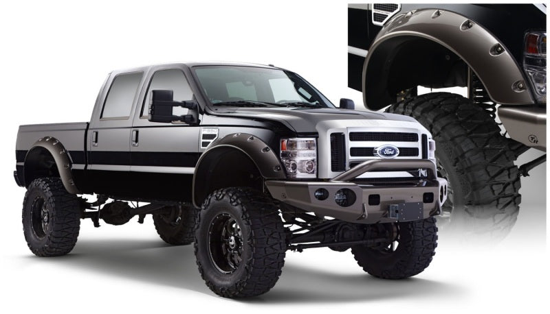 Bushwacker 08-10 Ford F-250 Super Duty Cutout Style Flares 2pc - Black Bushwacker