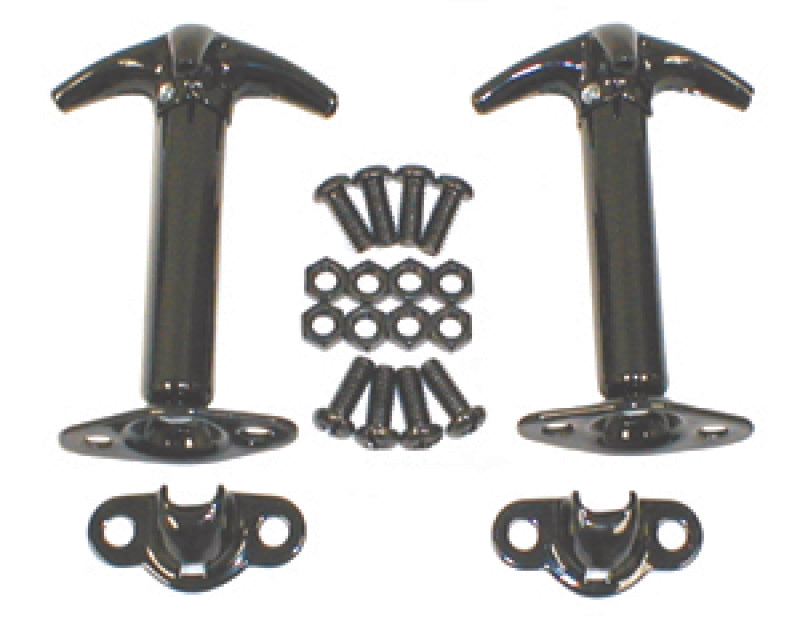Rugged Ridge 41-95 Jeep CJ / Jeep Wrangler Black Hood Catch Kit Rugged Ridge