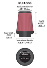 Load image into Gallery viewer, K&amp;N Universal Clamp-On Air Filter 4-1/2in FLG / 5-7/8in B / 4-1/2in T / 8-3/8in H K&amp;N Engineering