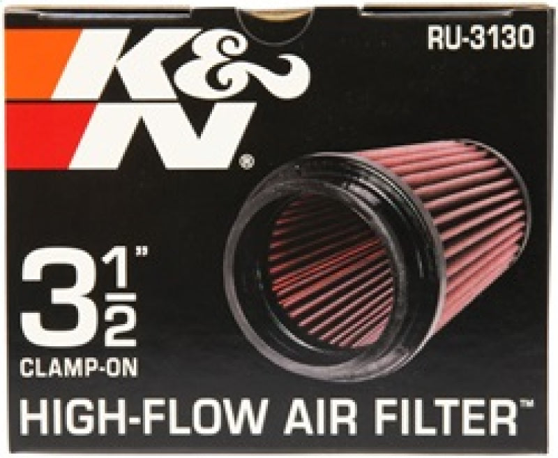 K&N Filter Universal Rubber Filter 3 1/2 inch Flange 4 5/8 inch Base 3 1/2 inch Top 7 inch Height K&N Engineering